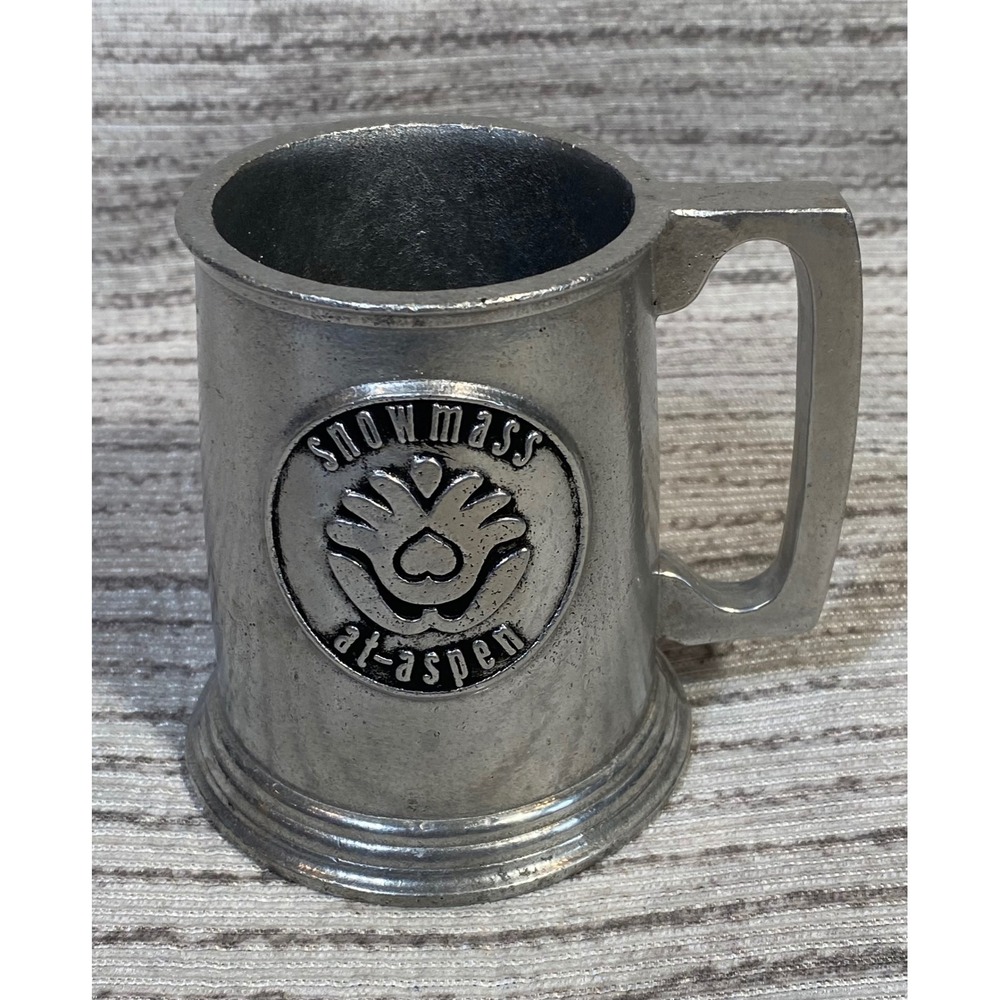 Vintage Snowmass at Aspen Pewter Style Beer Stein Mug Ski Souvenir Memorabilia